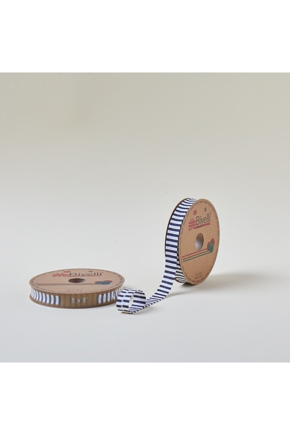 Biye Kalın Çizgili Katlı F10 indigo 2 cm 25 Metre %65 Koton %35 Polyester