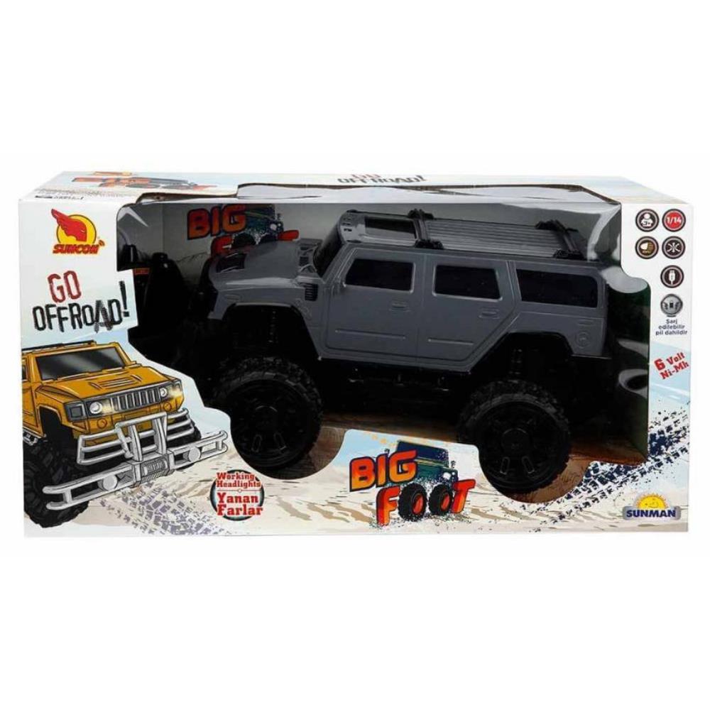 1:14 Uzaktan Kumandalı Big Foot Usb Şarjlı Hummer 34 cm. - Gri