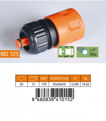1/2 HORTUM BAĞLANTI ADAPTÖRÜ STOPLU (4620)
