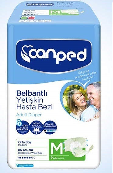 Canped Bel Bantlı Hasta Bezi 9 lu Ortaboy x 6 Adet