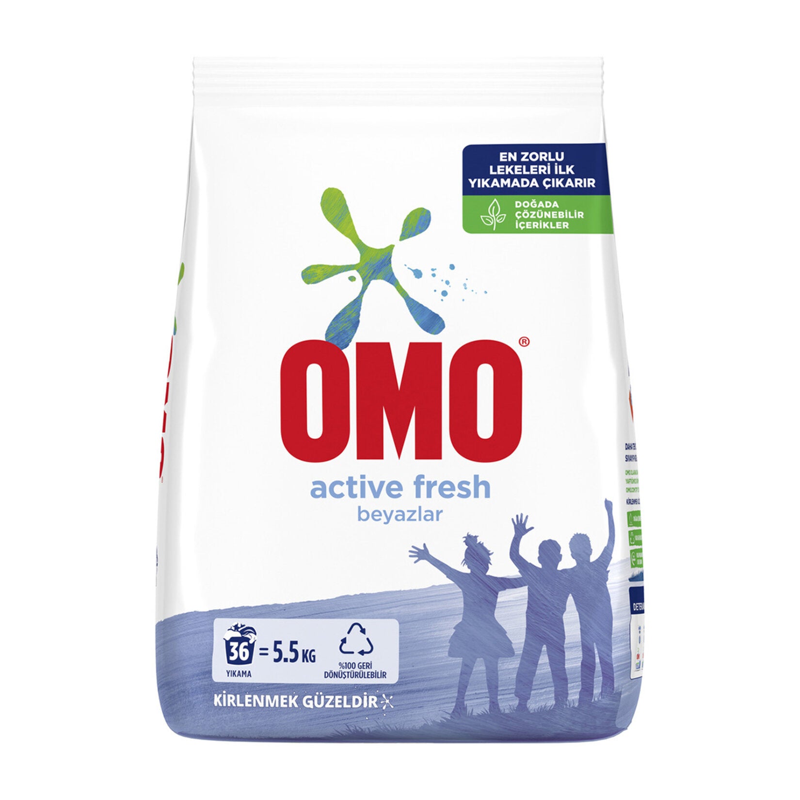 Omo Matik Çamaşır Deterjanı Beyaz-Active Fresh  5,5 Kg