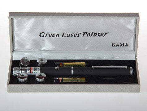 Yeşil Lazer Pointer 100 mW 15 Km Etkili (5 Başlıklı) (4620)