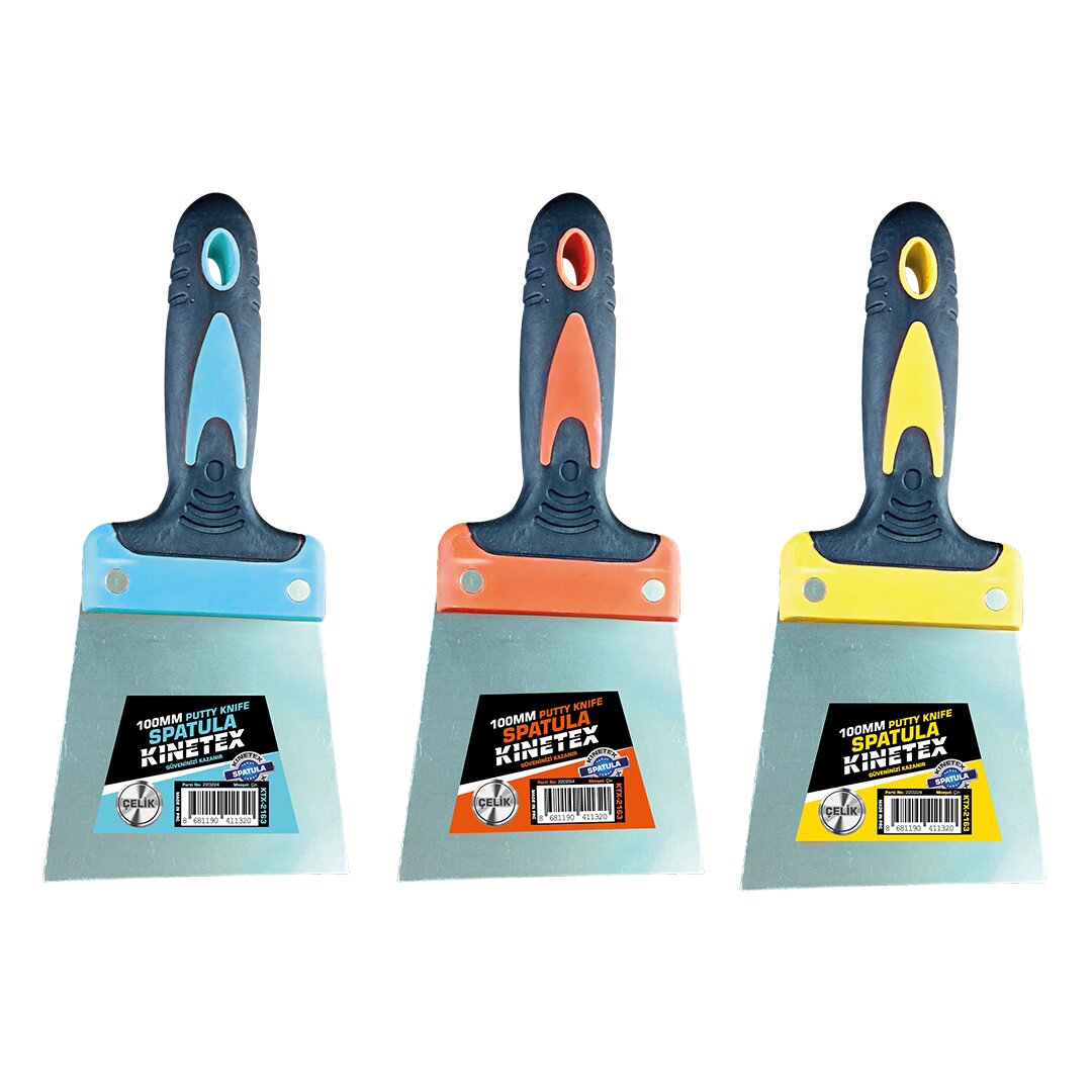100mm  Kauçuk Sapli - çeli̇k  Boyaci Spatulasi