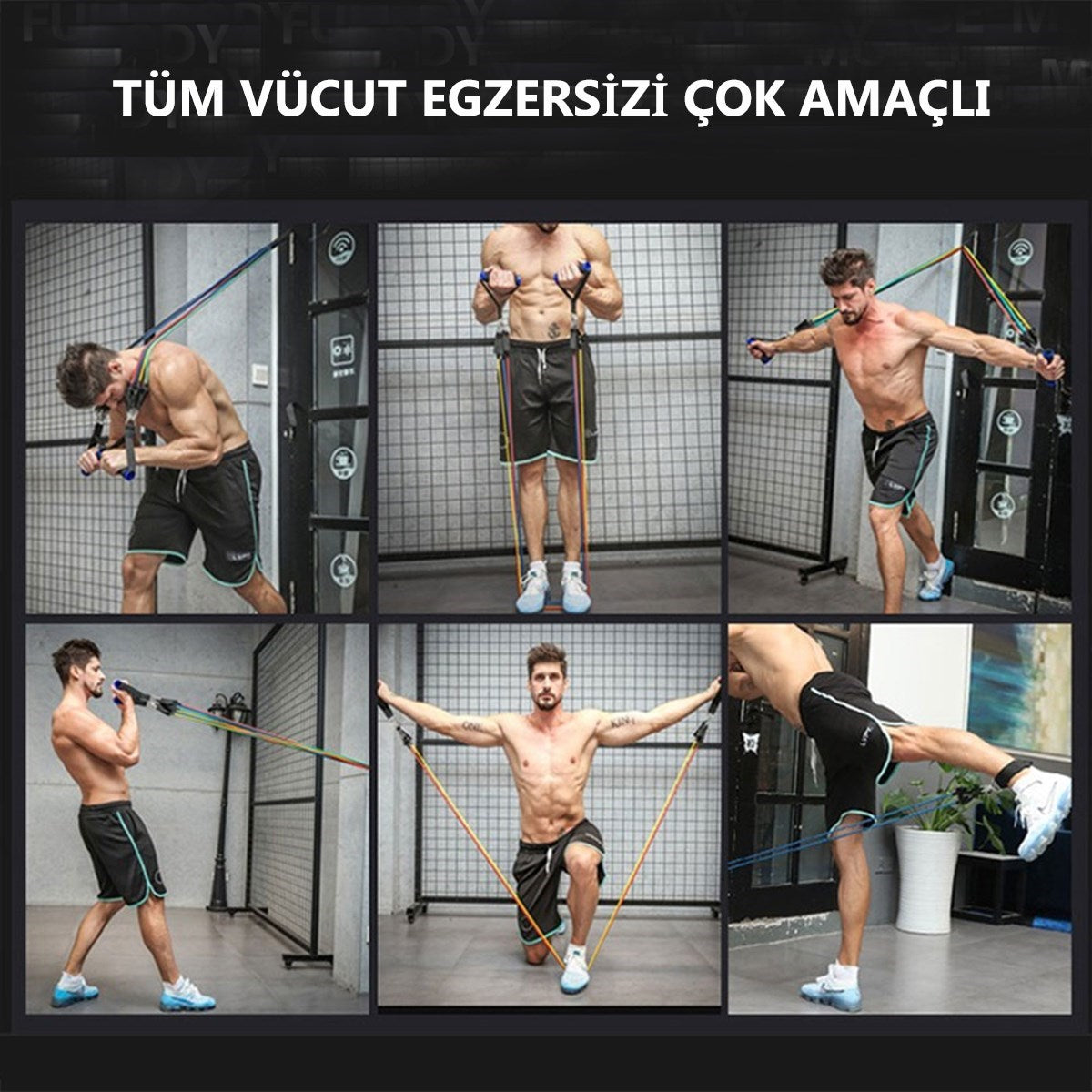 11 Parça Lateks Egzersız Bandı çekme Halatı Egzersız Setı
