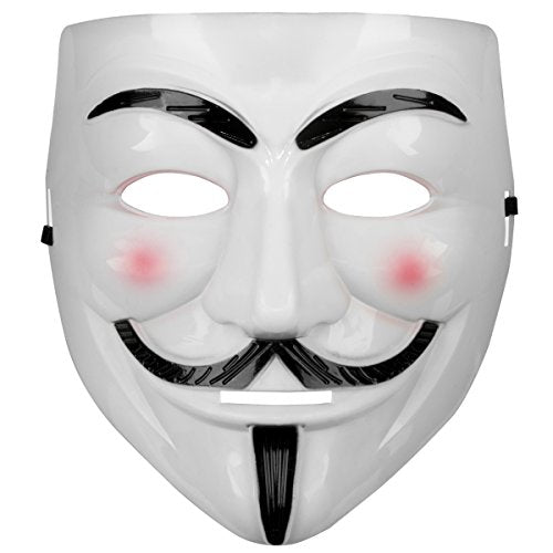 Beyaz Renk Pembe Yanaklı İthal V For Vendetta Maskesi (4620)