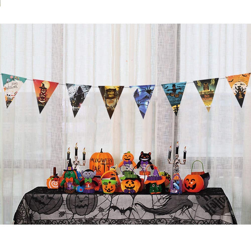 Cadılar Bayramı Halloween Flama Bayrak Banner Süs 8 li 3 Metre (4620)