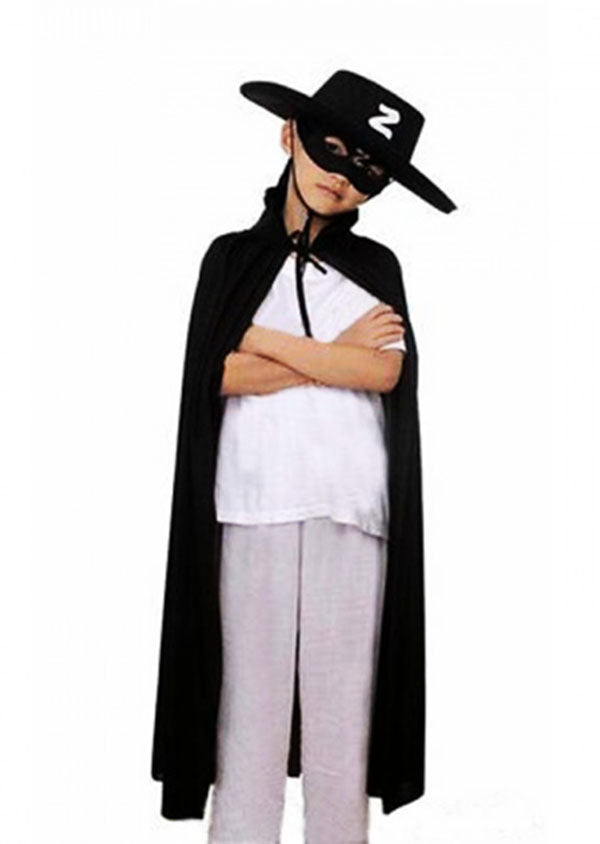 Çocuk Boy Zorro Pelerin + Şapka + Maske Kostüm Seti (4620)