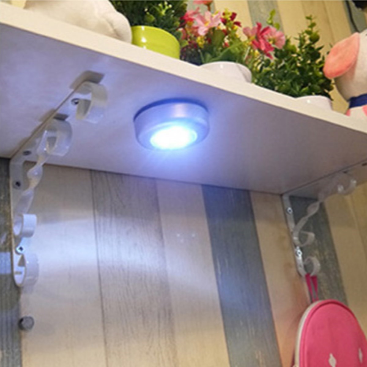Kablosuz Spot Pıllı Dokunmatık Led Lamba 3 Ledlı Dolap Lambası
