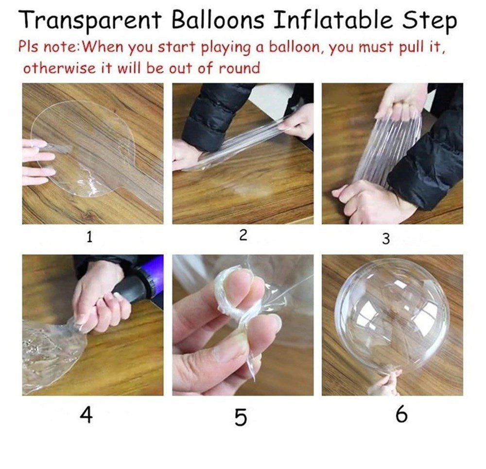 Kırmızı Simli Yuvarlak Şeffaf Balon 24 İnç