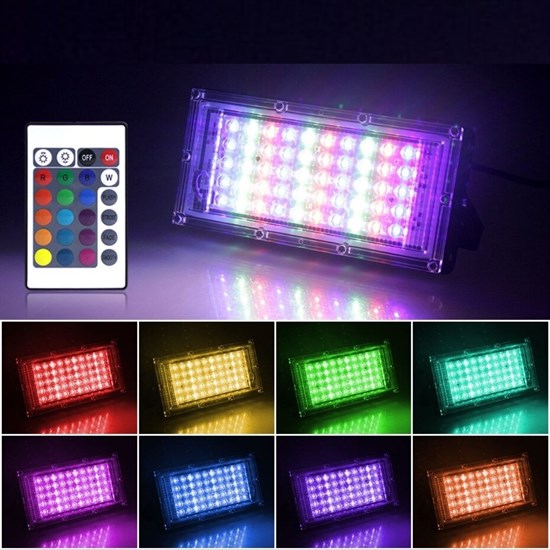 Kumandalı Led Işık Dış Cephe Aydınlatması Çok Renkli RGB Led Panel Işık PartiLed Aydınlatma (4620)