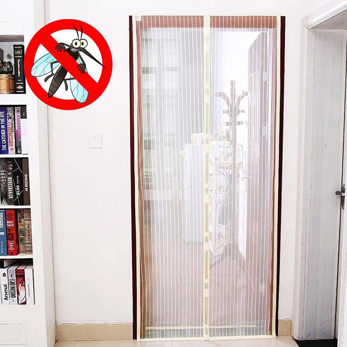 Pratik Manyetik Mıknatıslı Beyaz Kapı Pencere Sinekliği Tülü 90 x 210 cm