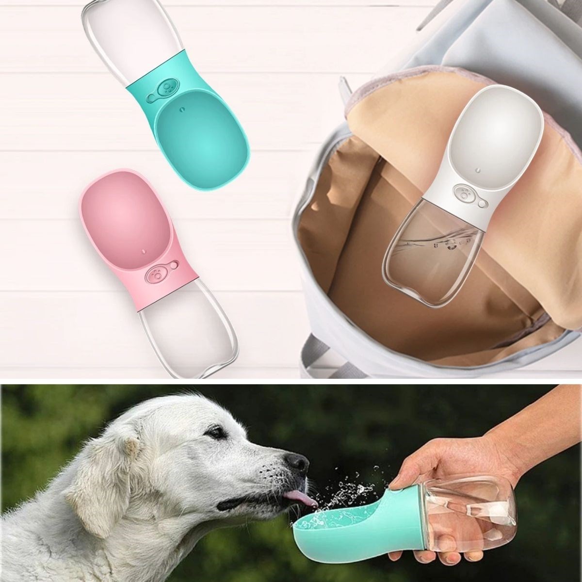 Taşınabılır Evcıl Hayvan Suluğu Seyahat Kabı Kılıtlenebılen Su Sızdırmaz Kap 350 Ml
