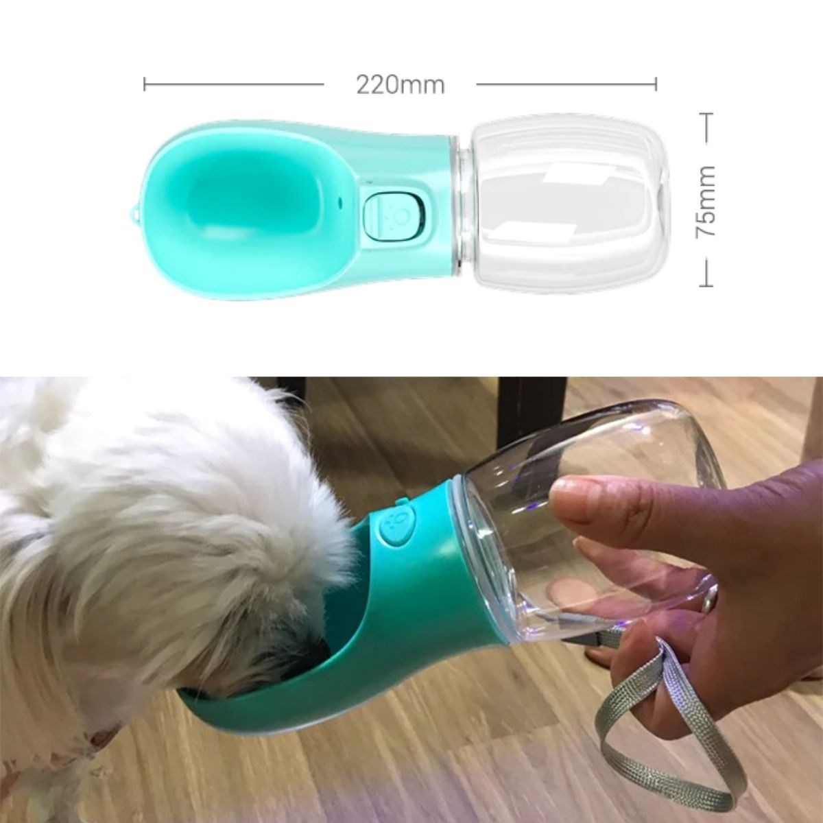 Taşınabılır Evcıl Hayvan Suluğu Seyahat Kabı Kılıtlenebılen Su Sızdırmaz Kap 350 Ml
