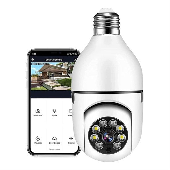Панорамная камера с подсветкой Wi-Fi 360, ночное видение, аудио, интеллектуальный детектор движения