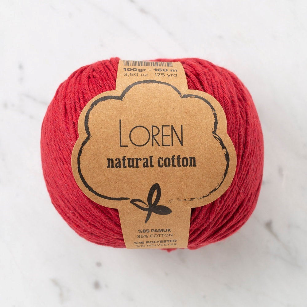 Loren Natural Cotton Vişne Çürüğü El Örgü İpi - R099 - 33912