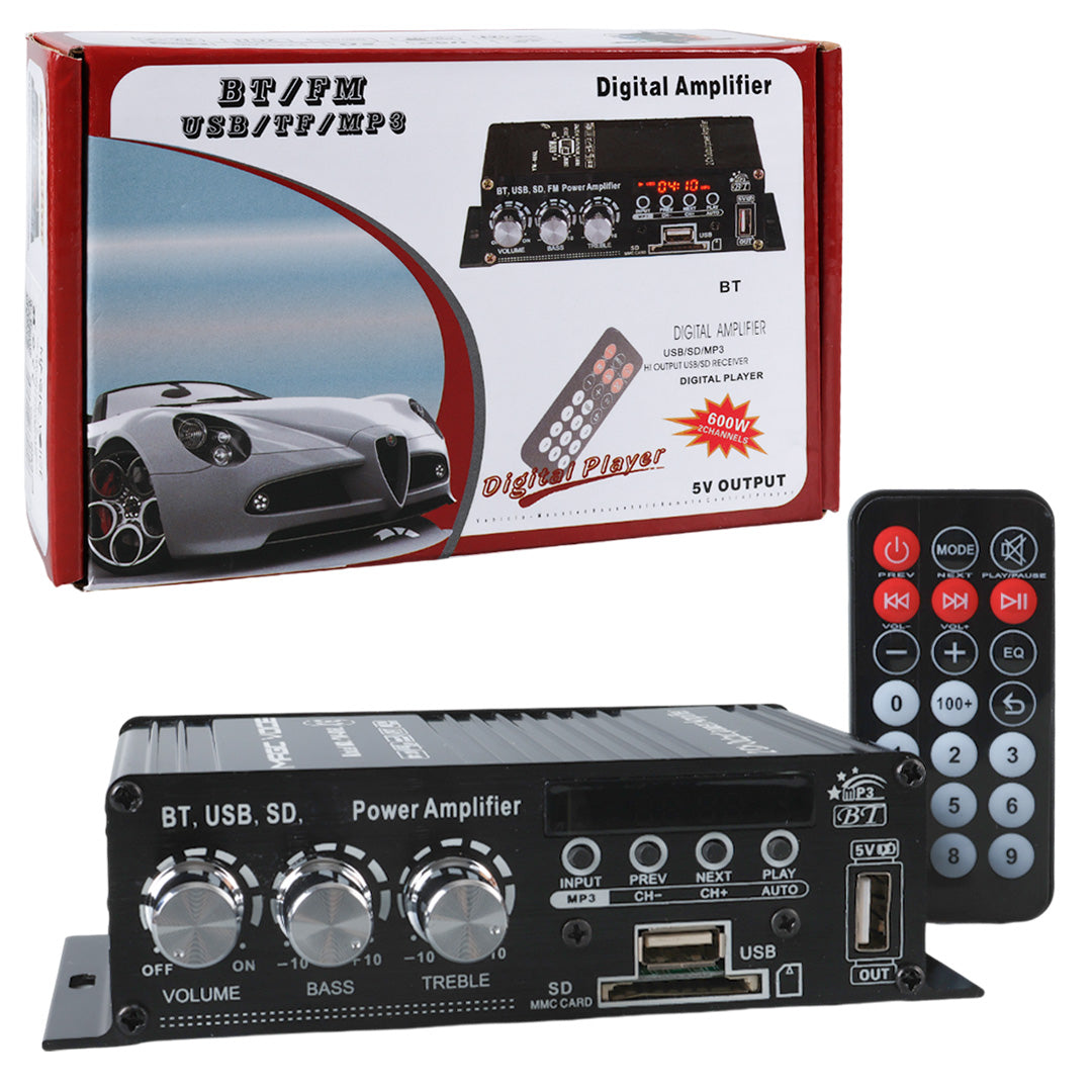 12 Volt 100 Watt Motosi̇klet Bluetooth Amfi̇ Usb/sd 2 Kanal Pazarci - Anfi̇