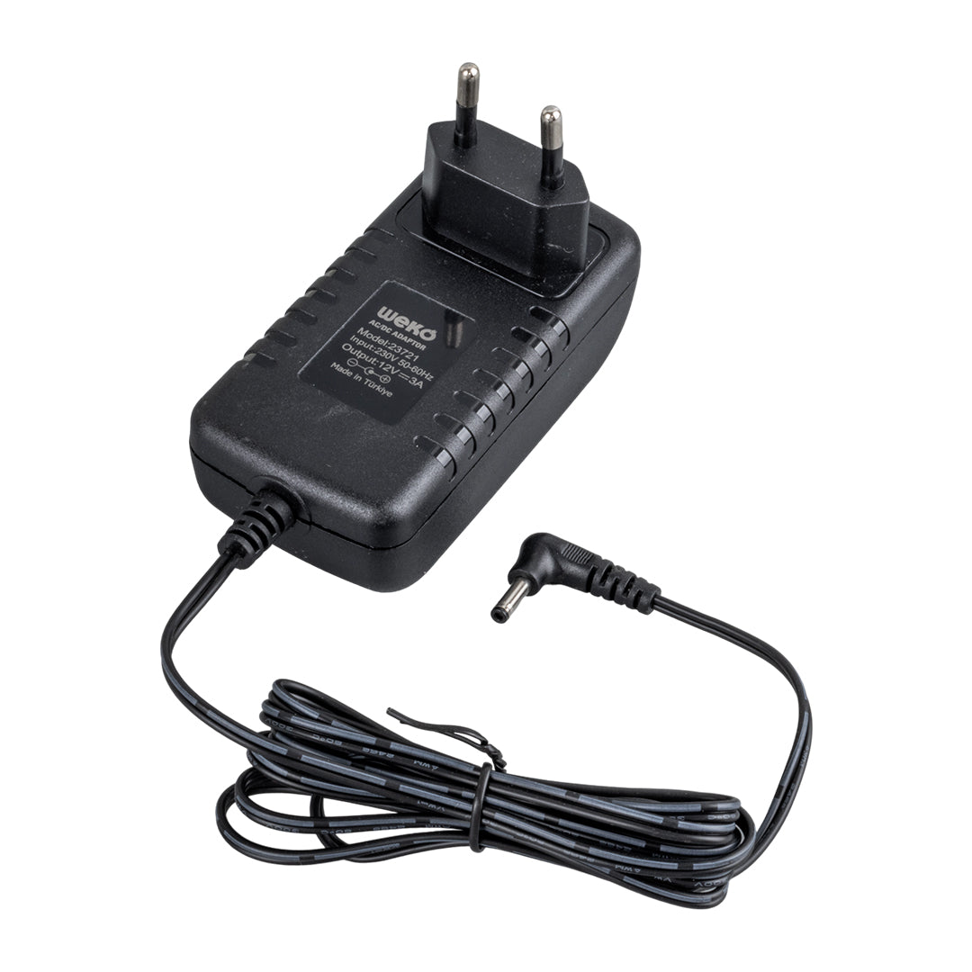 12 volt - 3 amper 3.5*1.35 uçlu  vera yazar kasa pos yerli üretim priz tipi plastik kasa adaptör