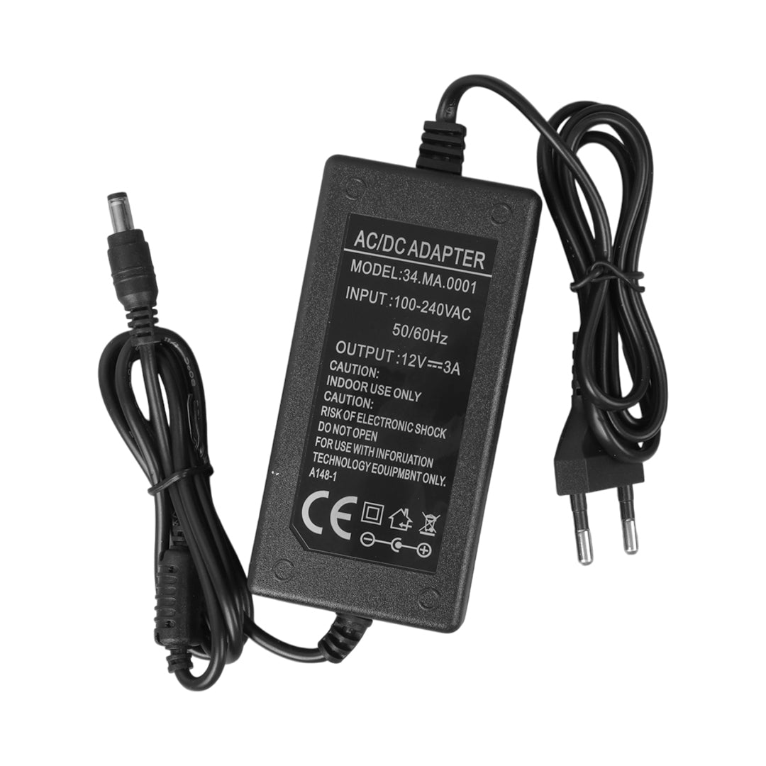12 Volt - 3 Amper 5.5*2.5 Uçlu Plasti̇k Kasa Masaüstü Adaptör