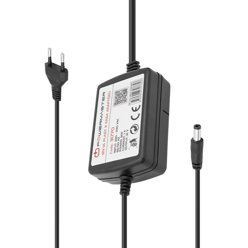 12 VOLT - 1 AMPER - 12 WATT MASAÜSTÜ İKİ UCU KABLOLU ADAPTÖR 5.5*2.5 UÇ (4620)