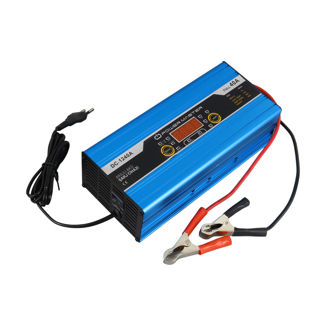 12 volt max 40 amper digital ekranli  akilli akü şarj cihazi
