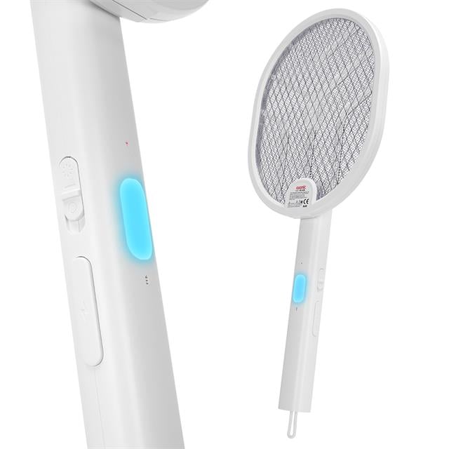 1200mAh 3000V Çıkış UV Işıklı Şarjli Katlanabilir Askılı Raket Sinek Öldürücü AS-A26