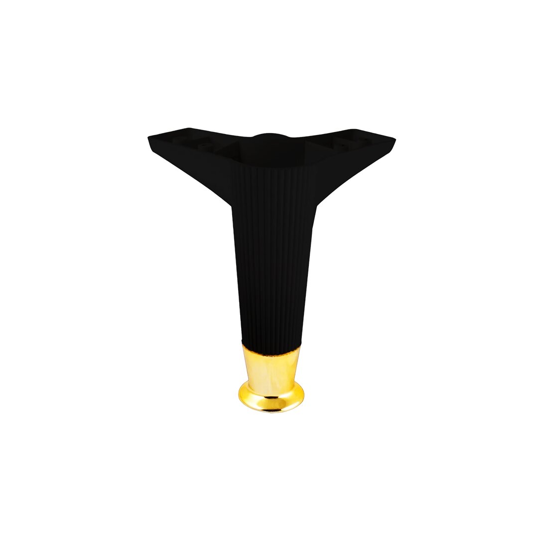 12cm - Si̇yah - Gold Uçlu Plasti̇k Mobi̇lya - Koltuk Ayak