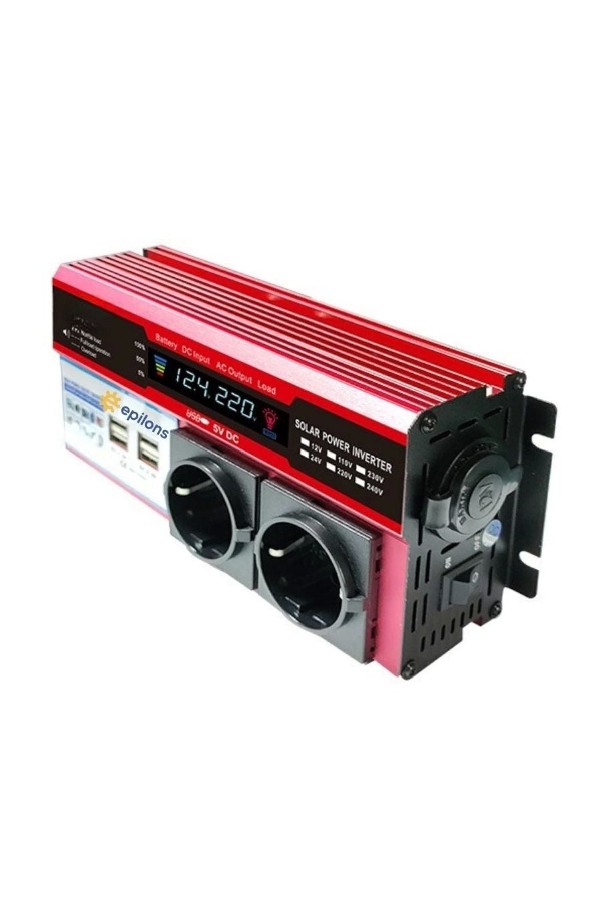 12v 2000w Araç Ve Güneş Enerjısı Uyumlu Modıfıye Sınus Inverter çıft Usb çıft Prız Ve çakmaklıklı