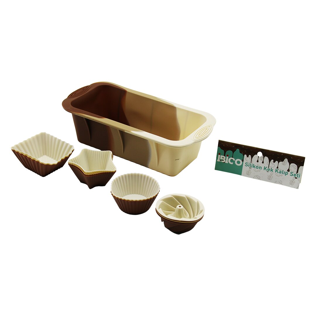 13PCS SİLİKON MUFFİN - BATON KEK KALIP SET BATON=11.5X25CM 3ER RÜZGAR GÜLÜ - YUVARLAK - YILDIZ - D.