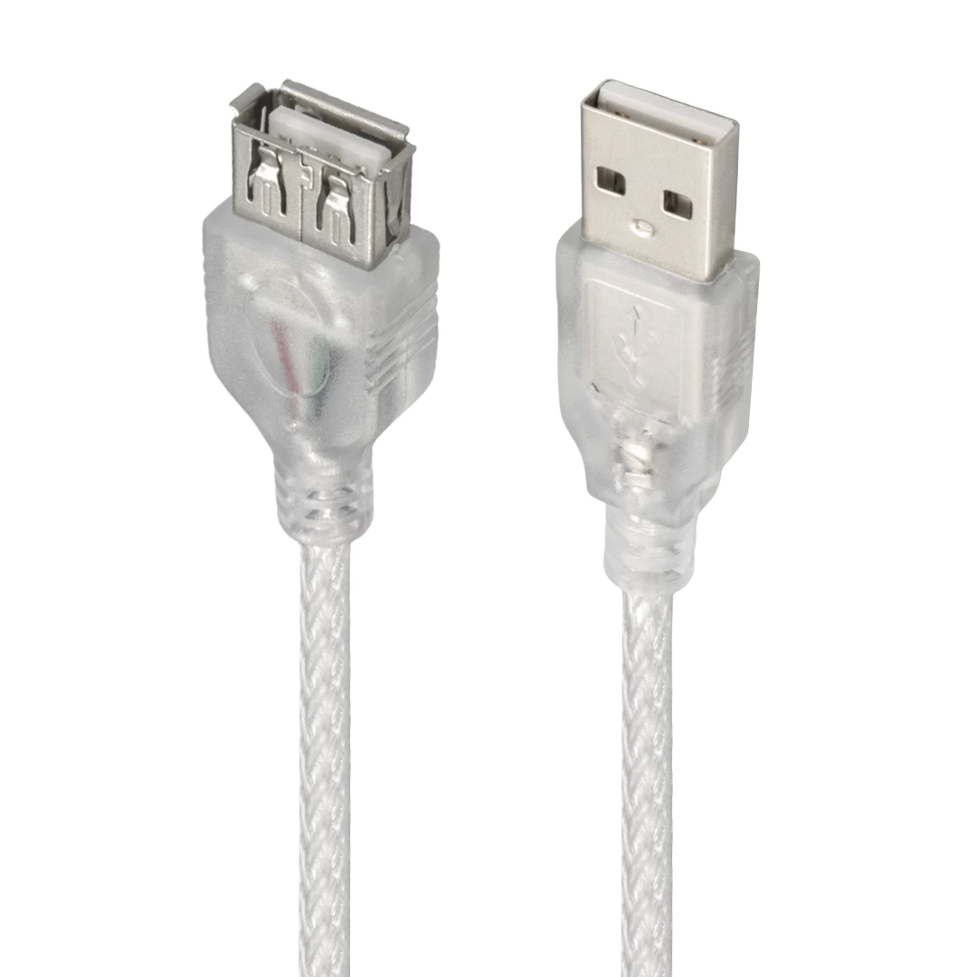 1.5 Metre 2.0v Şeffaf Usb Uzatma Kablosu