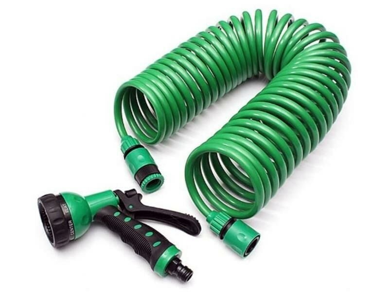 15 Metre Spıral Hortum + 4 Fonksıyonlu özel Sulama Tabancası