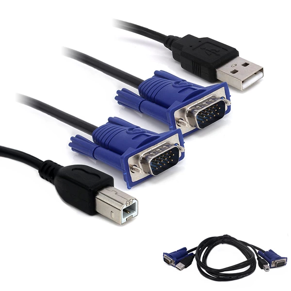 1.5 Metre Vga Erkek / Erkek + Usb + Prınter Kvm Swıtch Kablo