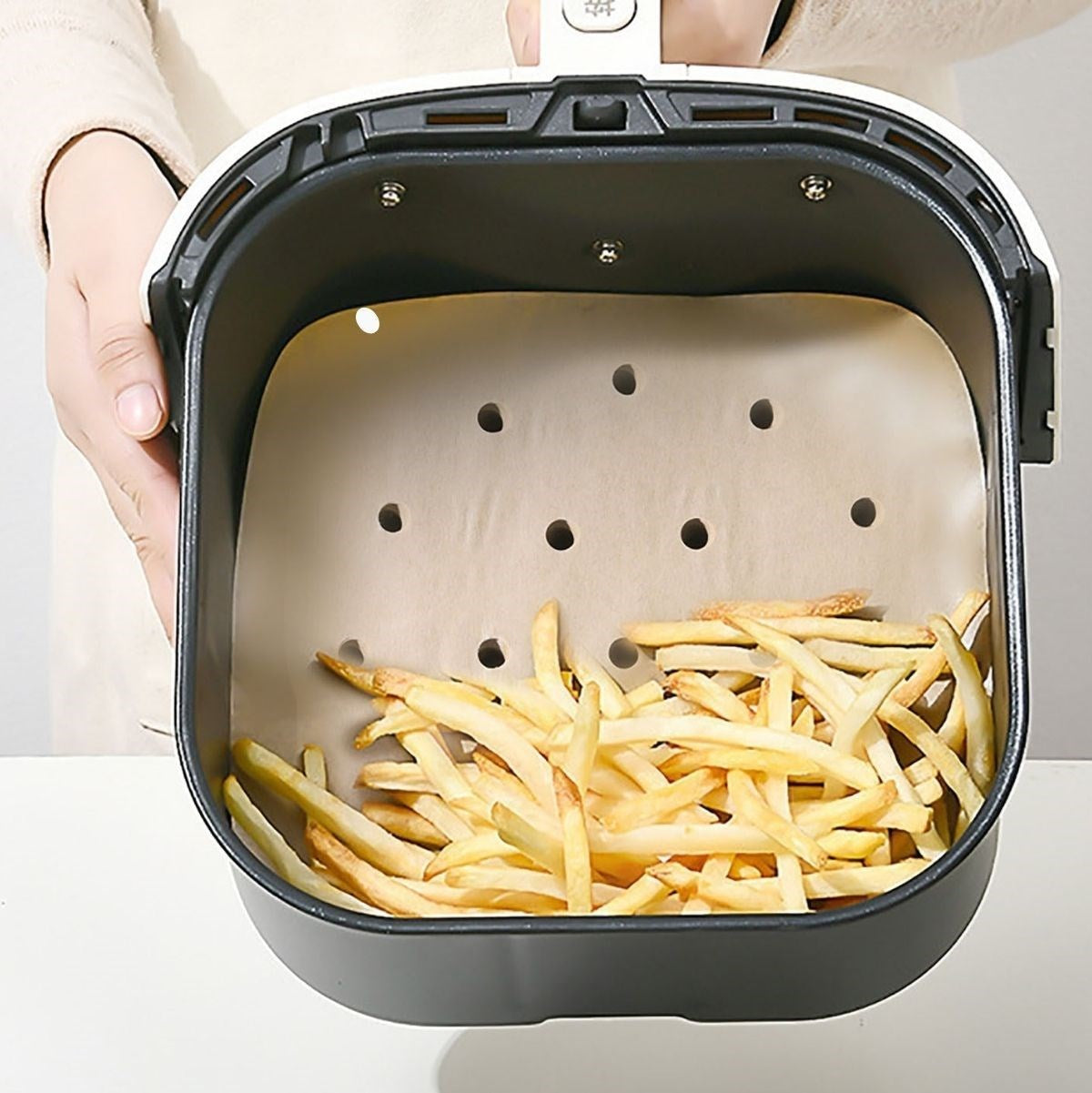 150 Adet Air Fryer Pişirme Kağıdı Tek Kullanımlık Hava Fritöz Yağ Geçirmez Yapışmaz Gıda Pişirme Ka