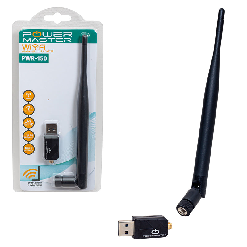 150 Mbps 7601 İşlemci̇li̇ Usb Kablosuz Antenli̇ Wi̇fi̇ Adaptör Cdli̇