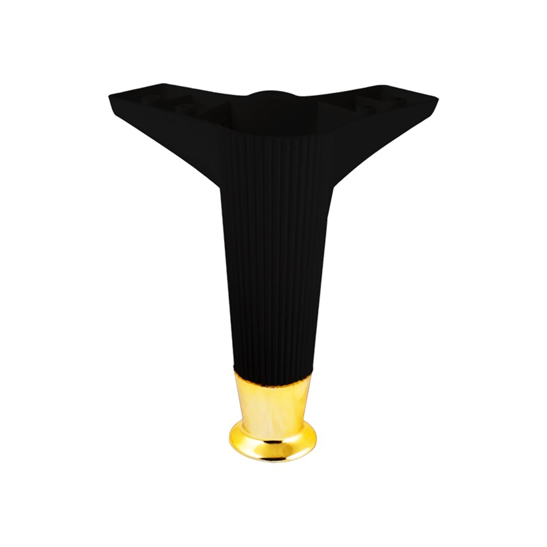 15cm - Si̇yah - Gold Uçlu Plasti̇k Mobi̇lya - Koltuk Ayak