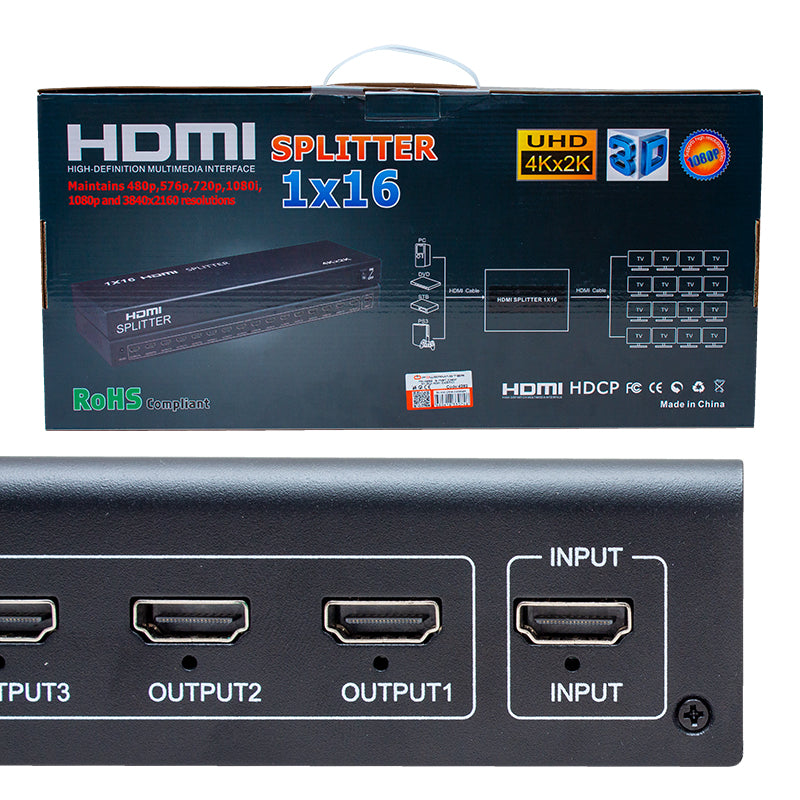 16 PORT 1080P 4KX2K 3D 16 PORT HDMI SPLITTER DAĞITICI (4620)