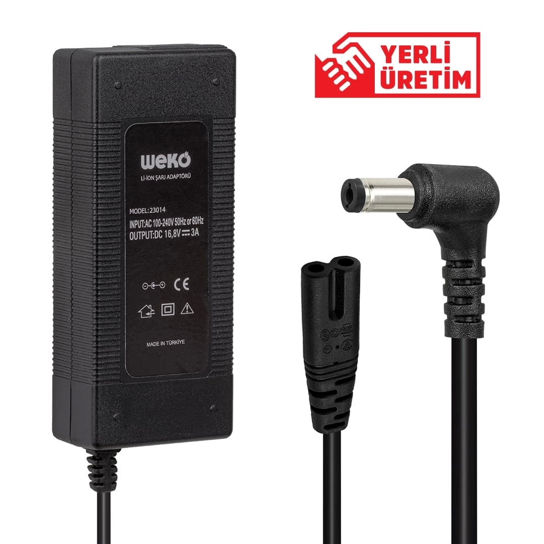 16.8 Volt - 3 Amper 5.5*2.5 Uçlu Kırmızı Yeşil Ledli Masa Tipi Şarj Adaptörü