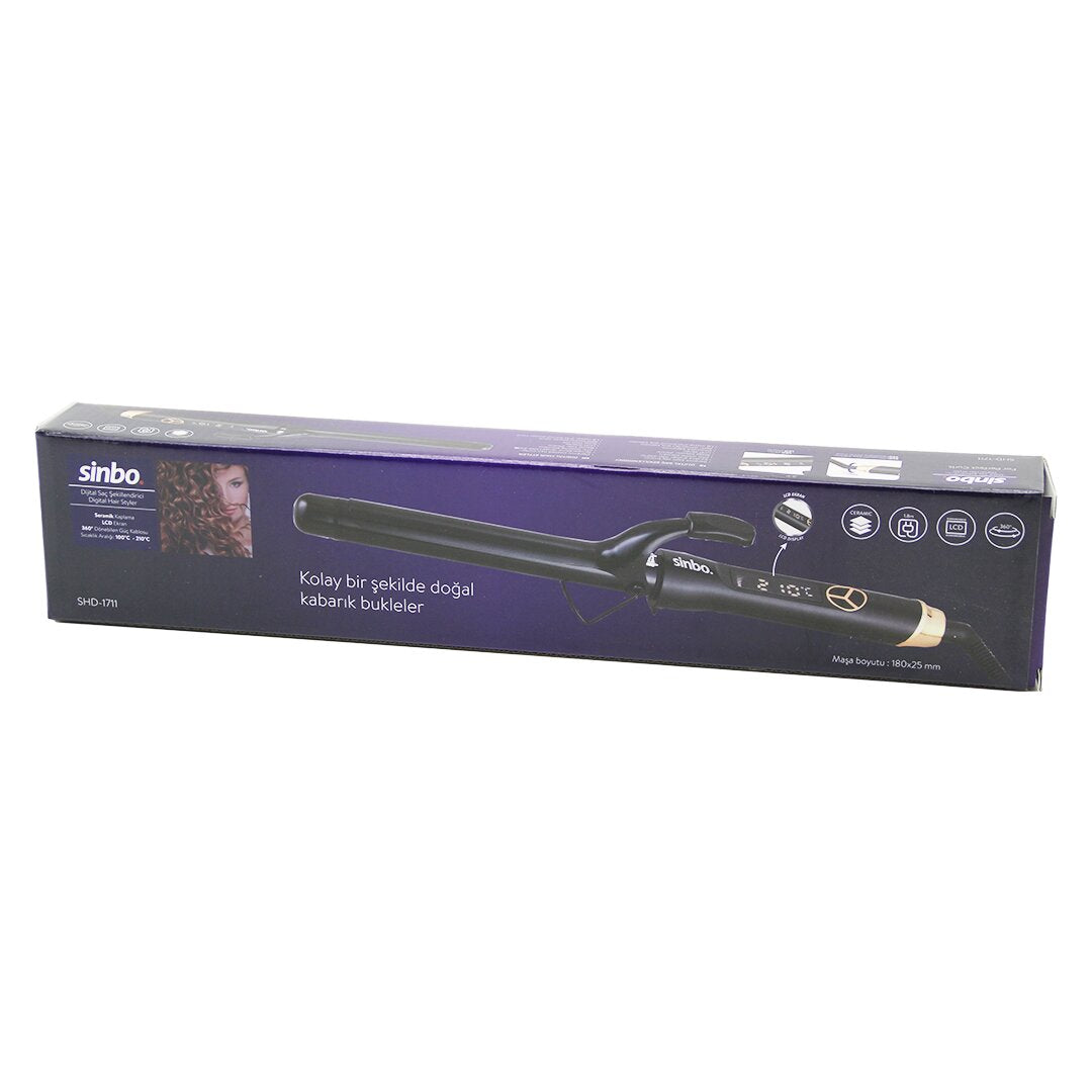 180x25mm Di̇ji̇tal Saç şeki̇llendi̇ri̇ci̇ Maki̇ne Serami̇k Kaplama 100-210℃ 360° Kablo=1.8mt Shd-1711