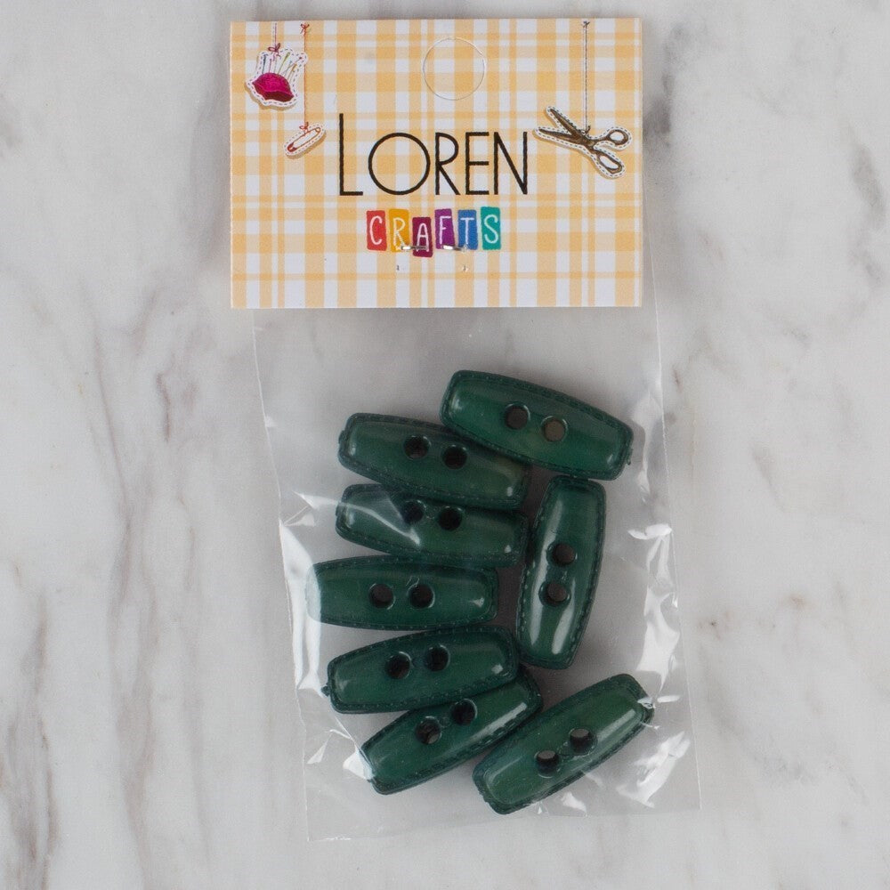 Loren Crafts yeşil 8 li çoban düğmesi - 92