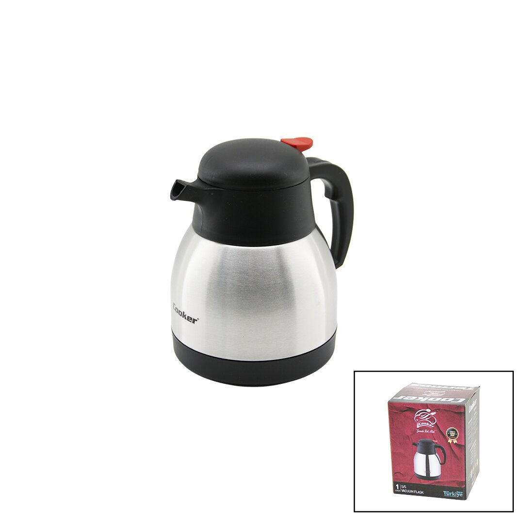 1lt  304 çeli̇k Termos Inox Seri̇si̇ 12 Saat Sicak - 24 Saat Soğuk çi̇ft Contali Kapak Ckr-2035