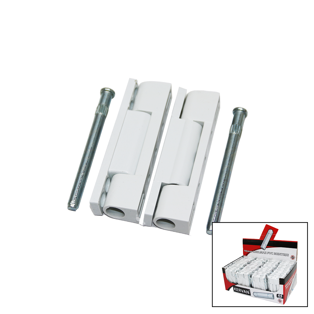 2 Parça Plasti̇k Beyaz 90mm Pvc Kapi Menteşe