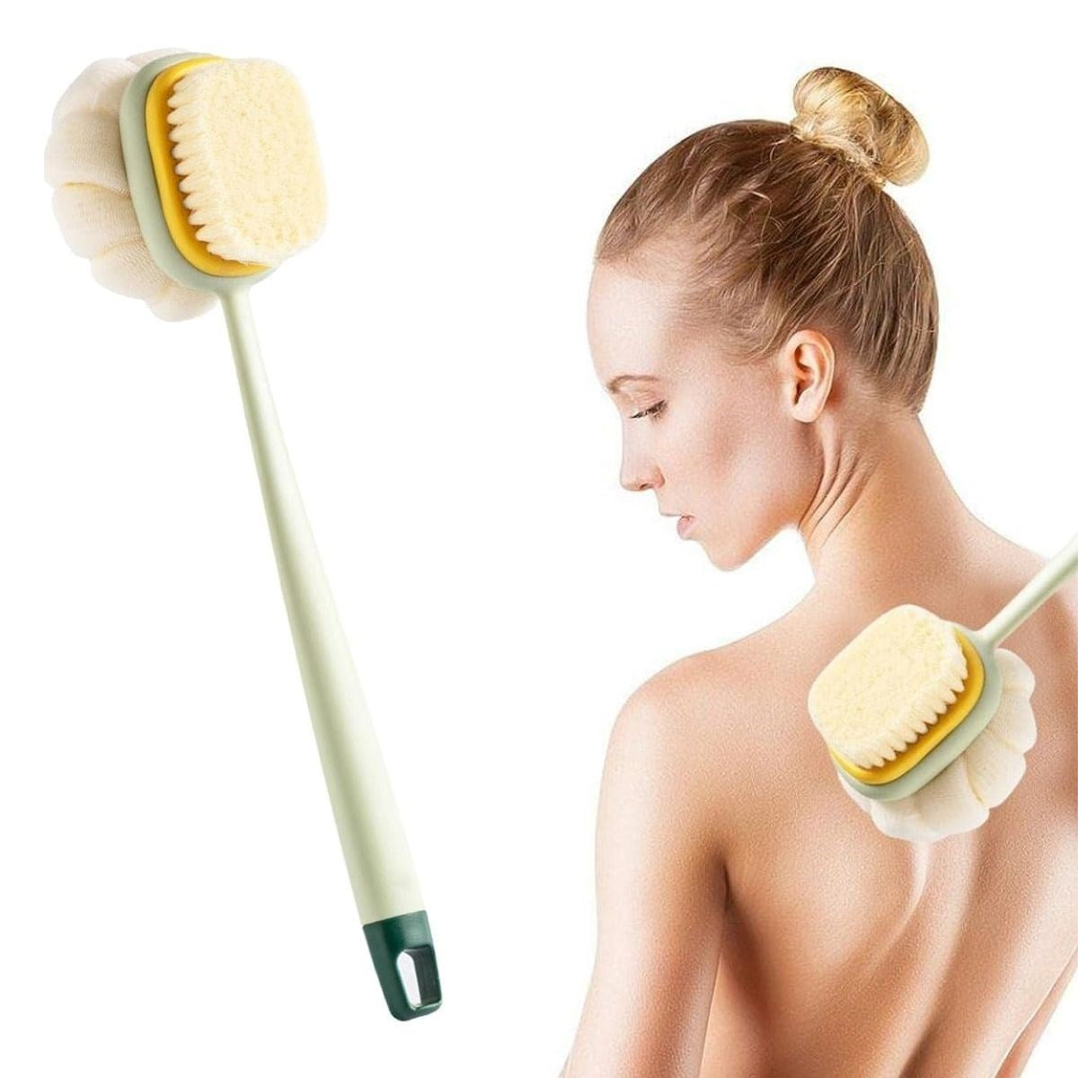2&amp;apos;sı 1 Arada çıft Taraflı Uzun Saplı Fırçalı Banyo Vücut Sırt Fırçası Banyo Lıfı