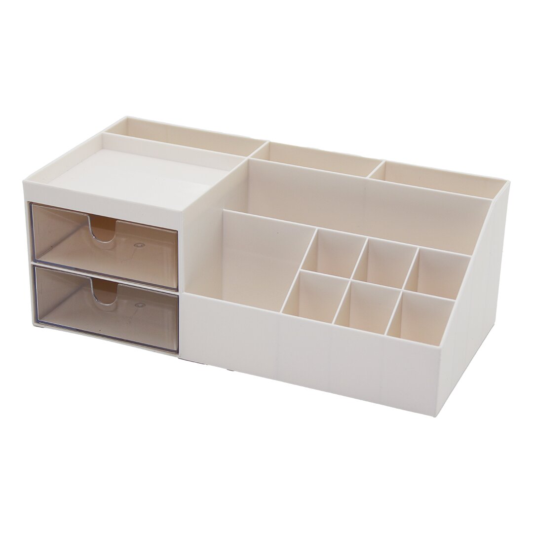 2 çekmeceli̇ + 12 Bölmeli̇  Plasti̇k Makyaj - Taki Organi̇zer 12x24cm-- Y: 4-6-7-8-9cm
