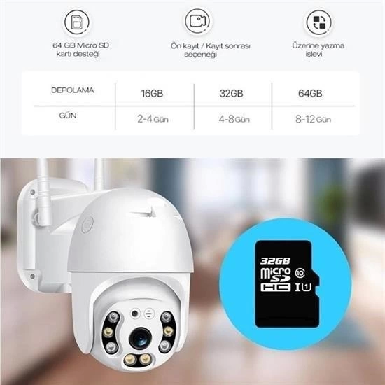 20 Mp Hd Lens İç Dış Mekan Suya Danıklı Ip Wifi Network Güvenlik Kamerası Wifi Kamera