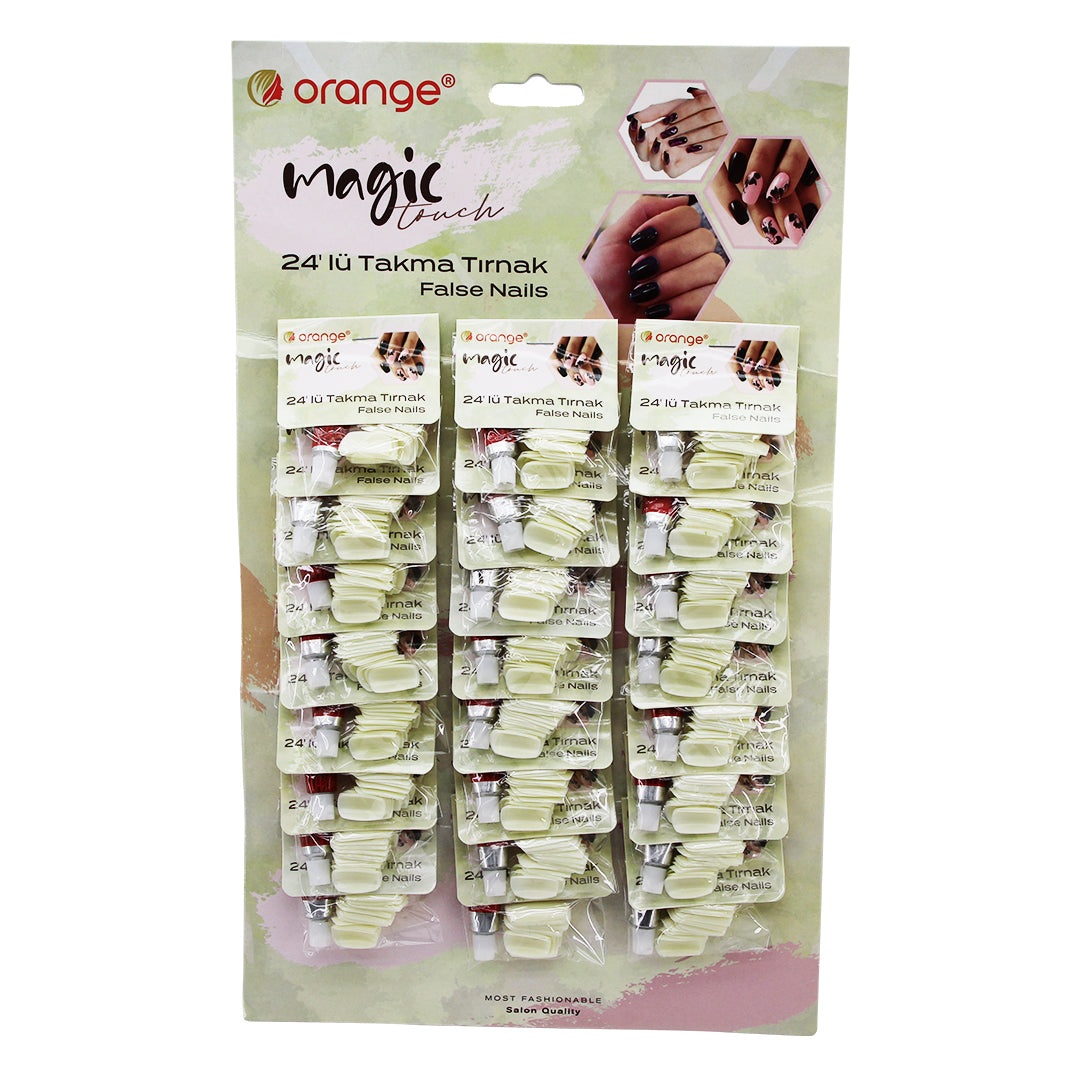 24 Parça Beyaz Takma Tirnak Yapiştirici Set