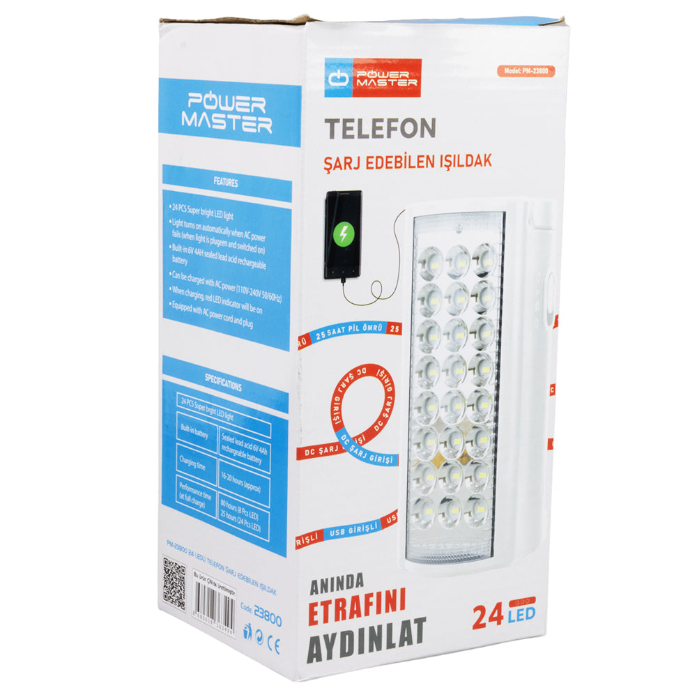 24 LEDLİ TELEFON ŞARJ EDEBİLEN IŞILDAK (4620)