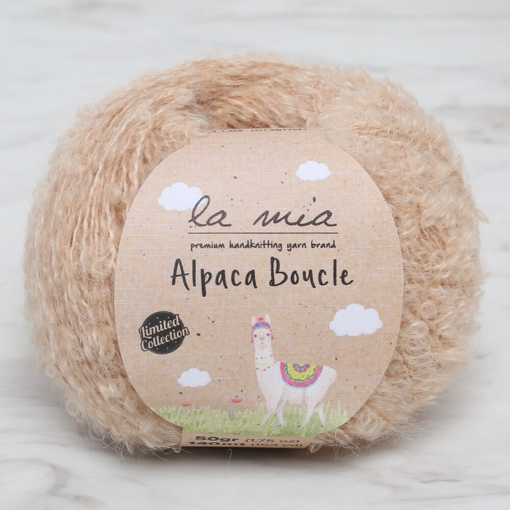 La Mia Alpaca Boucle 50 Gr Bej El Örgü İpi - L308 - 34389