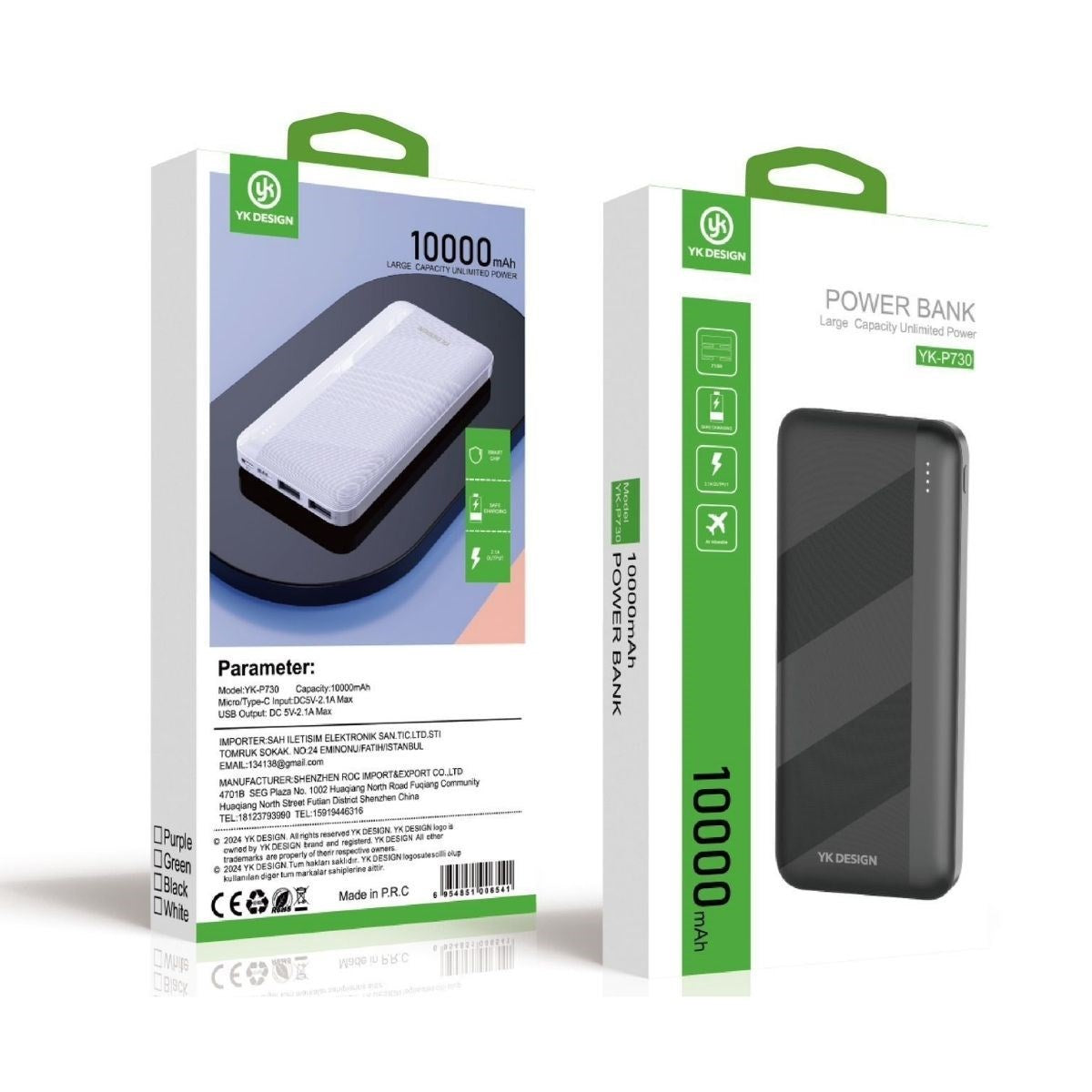 Mikro Type-C USB Hızlı Şarj Edebilen 10000 mAh Powerbank