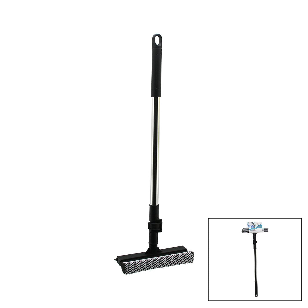 2i̇n1 Başli=çekpas - Fi̇le Kapli Sünger çok Amaçli Yüzey Temi̇zli̇k Mop - Camsi̇l Ki̇li̇tli̇ Uzayan Metal Sap=56-94cm