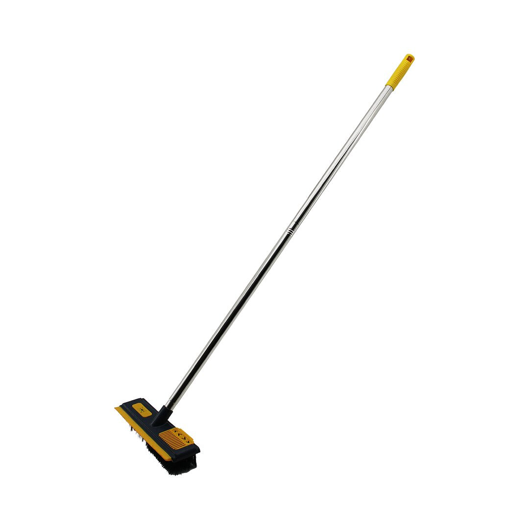 2İn1 Çekpaslı - Sert Yer Fırçası Temizlik Taraklı - Metal Saplı = 90Cm