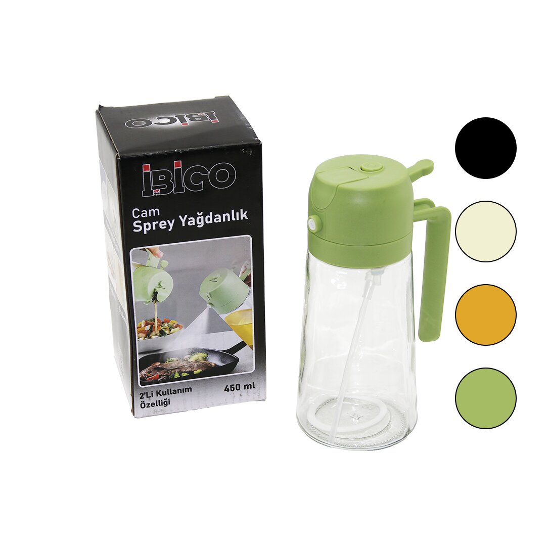 2i̇n1=spreyli̇ - Akitmali Cam Yağdanlik 450ml Ki̇li̇tli̇ Kapakli - Sürahi̇ Modeli̇